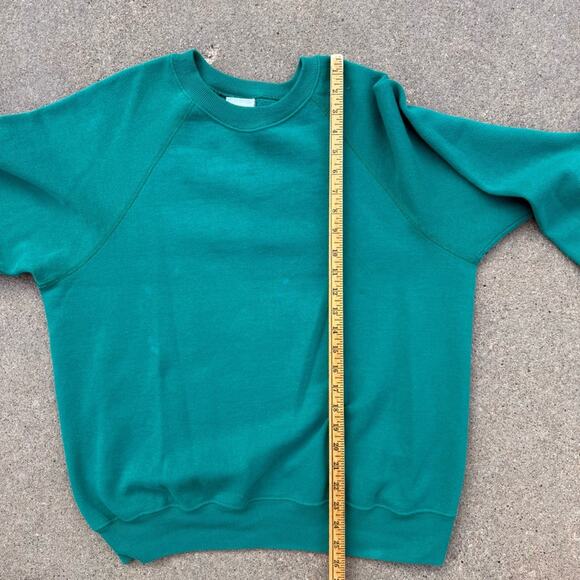Vintage Sturdy Sweats by Lee Raglan Teal Men's Crewneck Blank Sweatshirt LARGE? - Picture 7 of 8